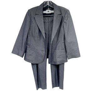 Will Smith Pinstripe Two Piece Suit Gray Size 10